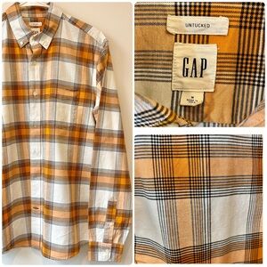 Gap Untucked Fit Soft Plaid Button Down Shirt Mens M